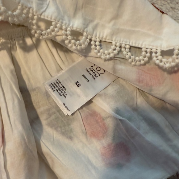 New! Farm Rio Pitanga Embroidered Ruffle Hem Mini Skirt Off-White NWT Size XS - Picture 5 of 14